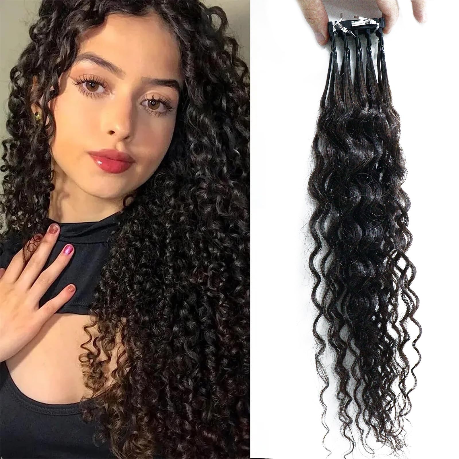Amazon.co.jp: 6d2 女性女の子用カーリーヘアエクステンション - 100